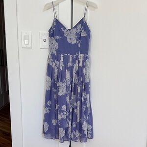 ASOS Blue and White Floral Spaghetti Strap Midi Dress